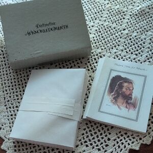 Thank You Bereavement Cards with Jesus Illustration * VINTAGE  Unused * 18 Cards